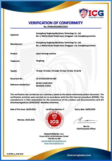 Steam forming machine CE Cert